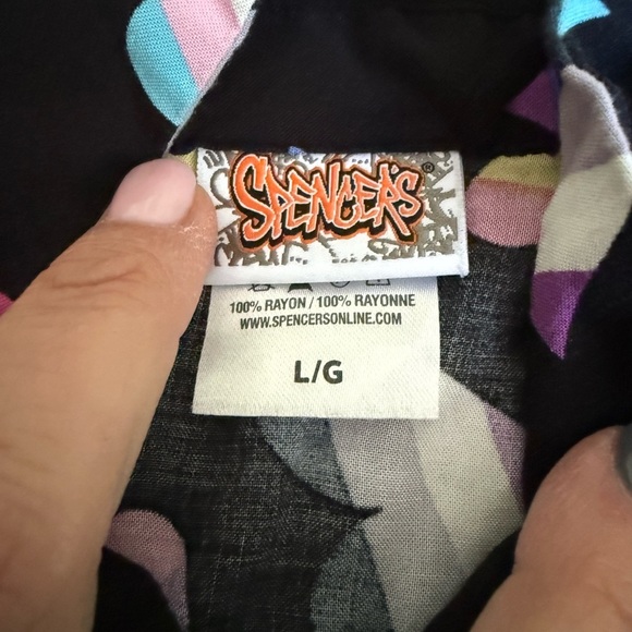 Spencer's Black Heart Patterned Top - Picture 3 of 3